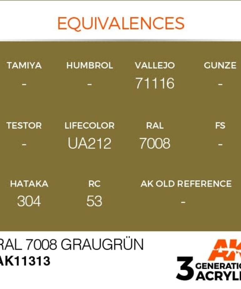AK Interactive AK11313 3G AFV RAL 7008 Graugrün 17ml