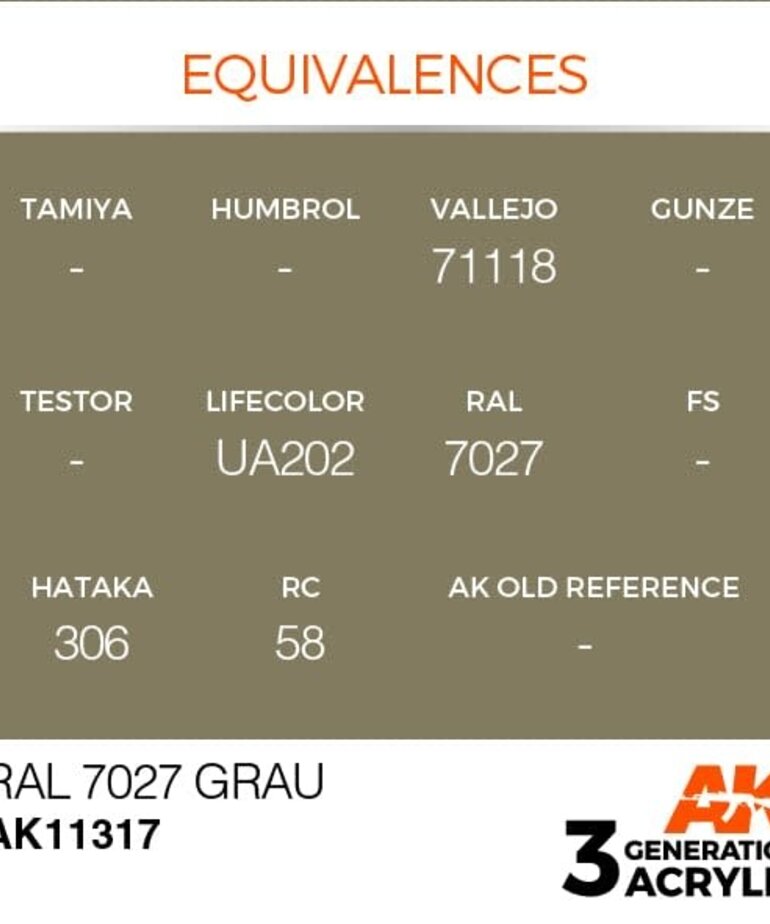 AK Interactive AK11317 3G AFV RAL 7027 Grau 17ml
