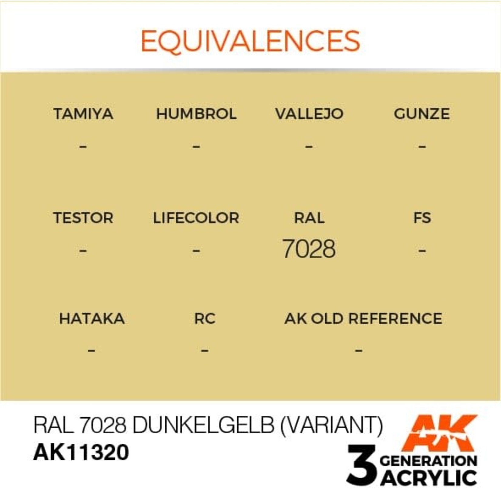 AK Interactive AK11320 3G AFV RAL 7028 Dunkelgelb (Variant) 17ml