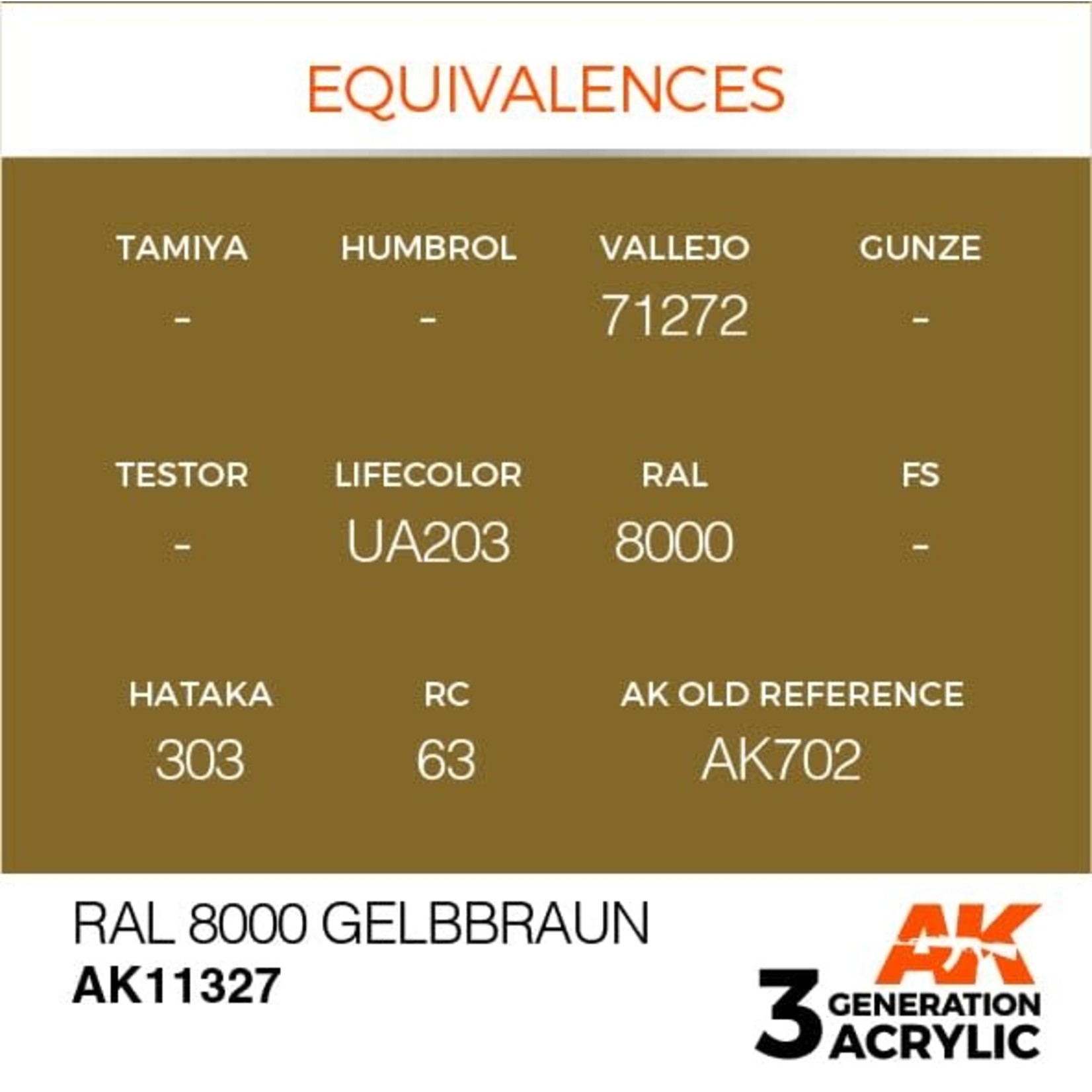 AK Interactive AK11327 3G AFV RAL 8000 Gelbbraun 17ml