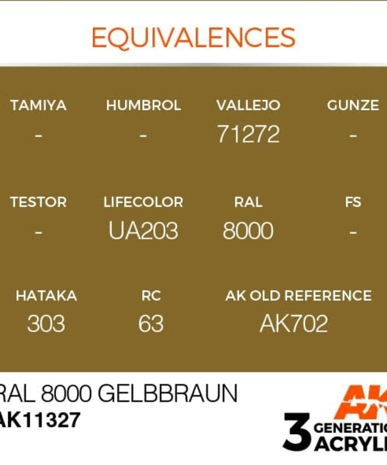 AK Interactive AK11327 3G AFV RAL 8000 Gelbbraun 17ml