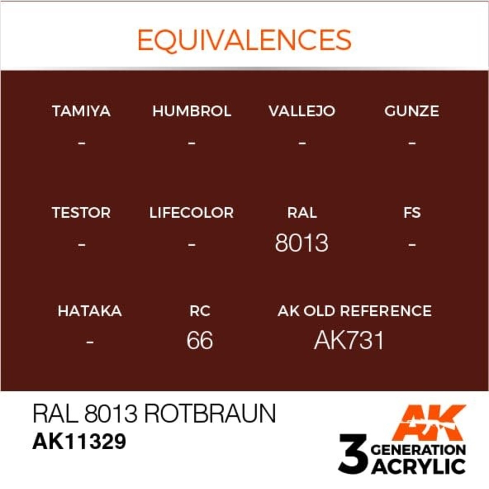 AK Interactive AK11329 3G AFV RAL 8013 Rotbraun 17ml