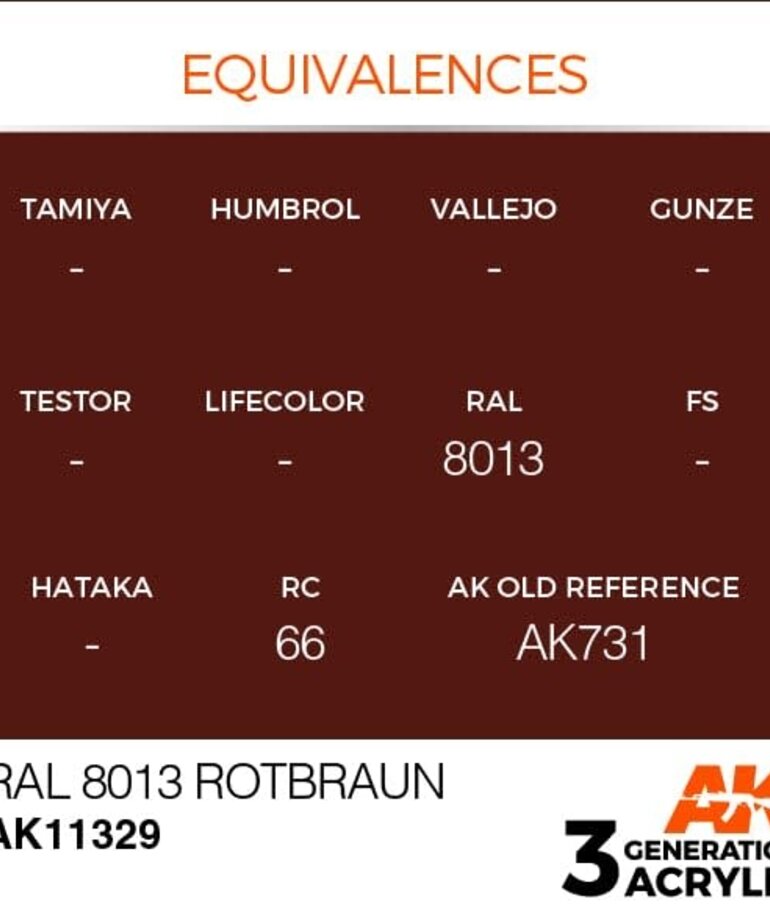 AK Interactive AK11329 3G AFV RAL 8013 Rotbraun 17ml