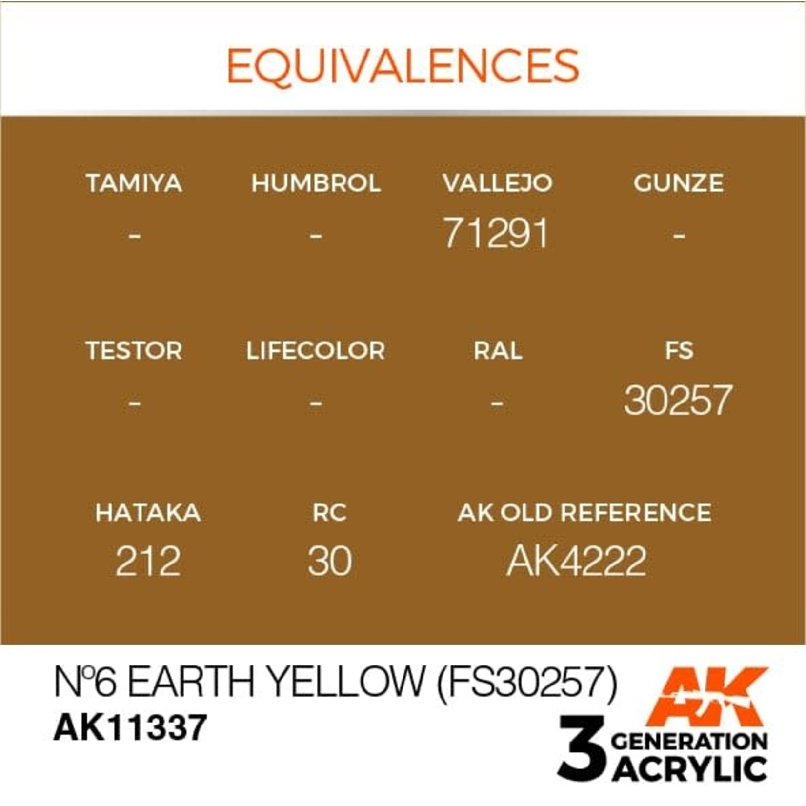 AK Interactive AK11337 3G AFV No6 Earth Yellow (FS30257) 17ml
