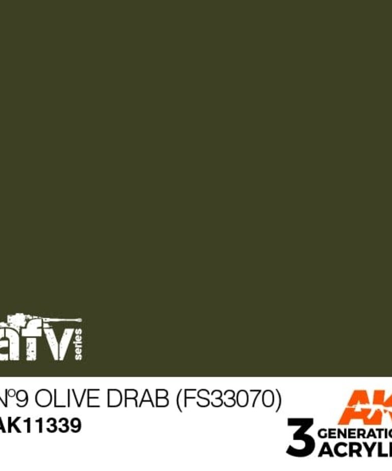 AK Interactive AK11339 3G AFV No9 Olive Drab (FS33070) 17ml