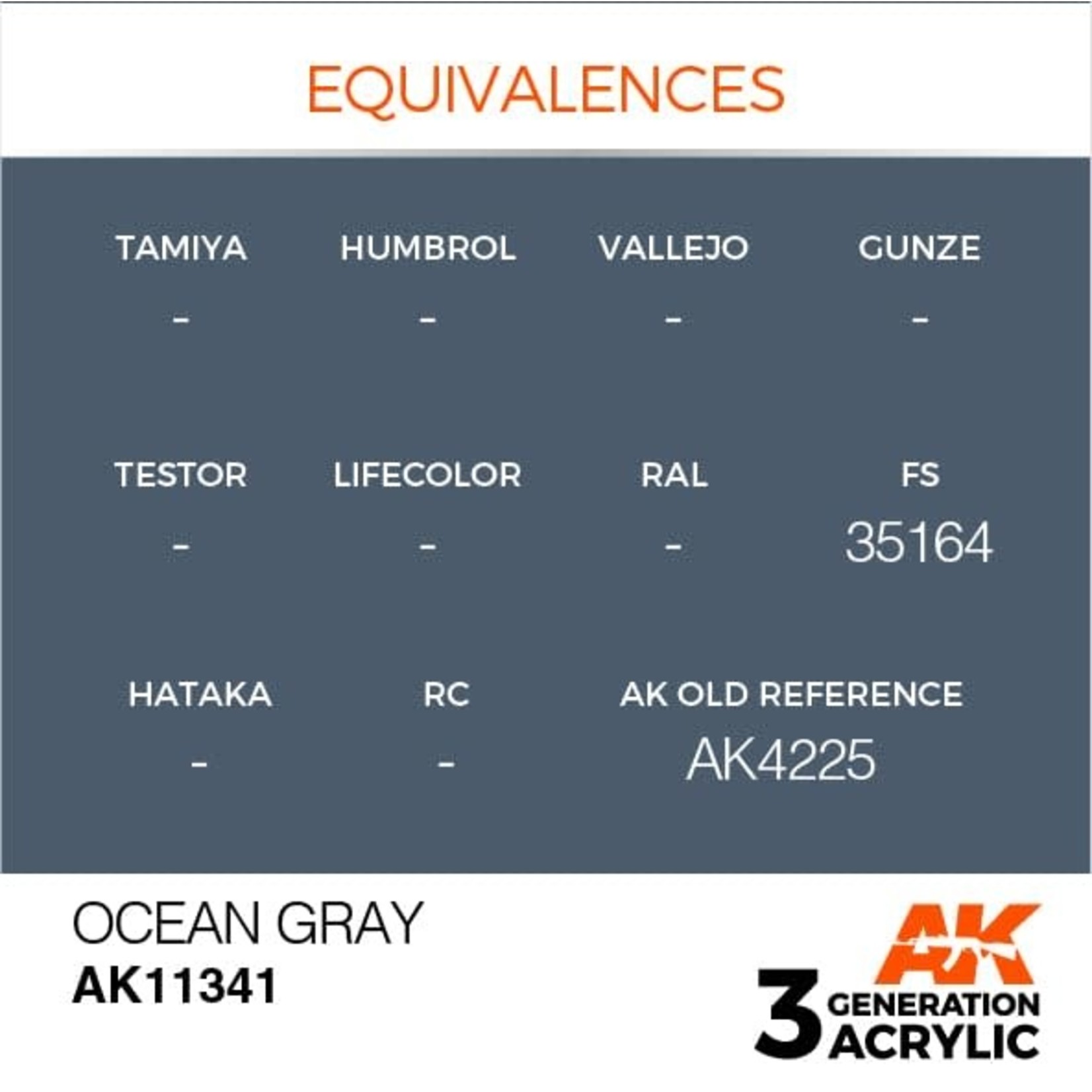 AK Interactive AK11341 3G AFV Ocean Gray (FS35164) 17ml