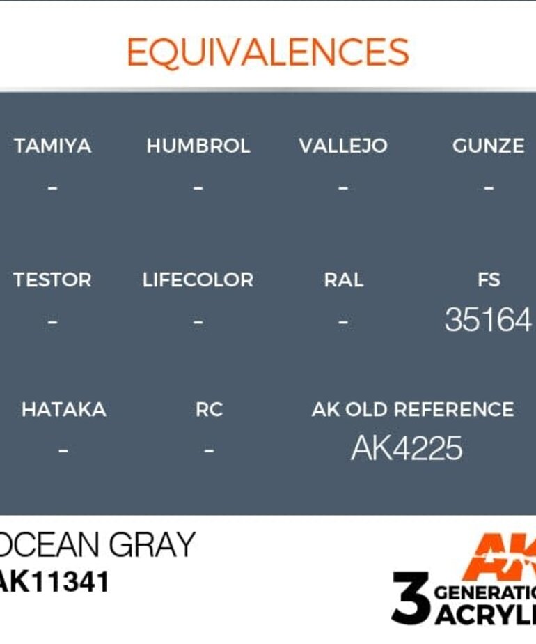 AK Interactive AK11341 3G AFV Ocean Gray (FS35164) 17ml