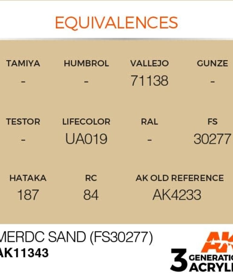 AK Interactive AK11343 3G AFV MERDC Sand (FS30277) 17ml