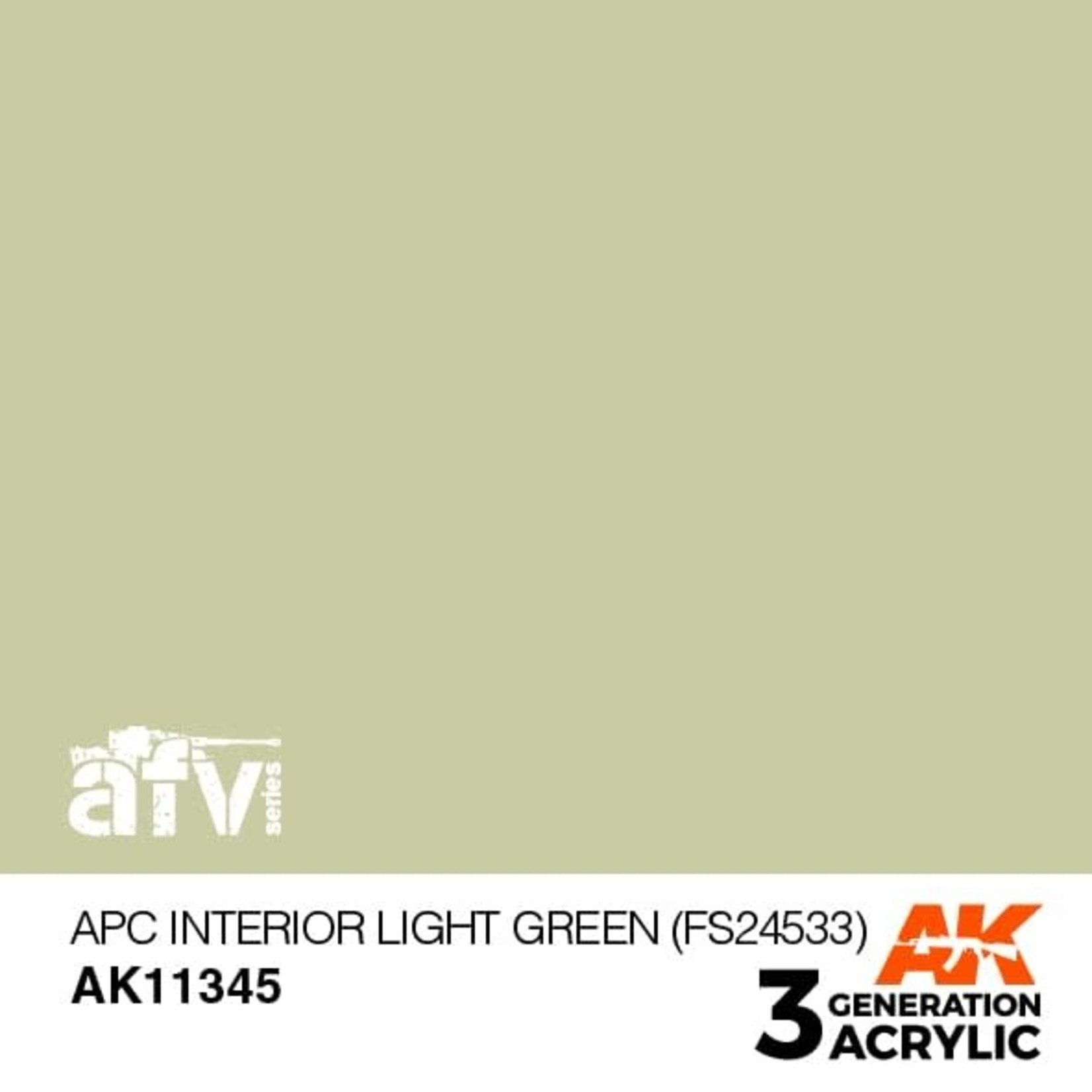 AK Interactive AK11345 3G AFV APC Interior Light Green (FS24533) 17ml