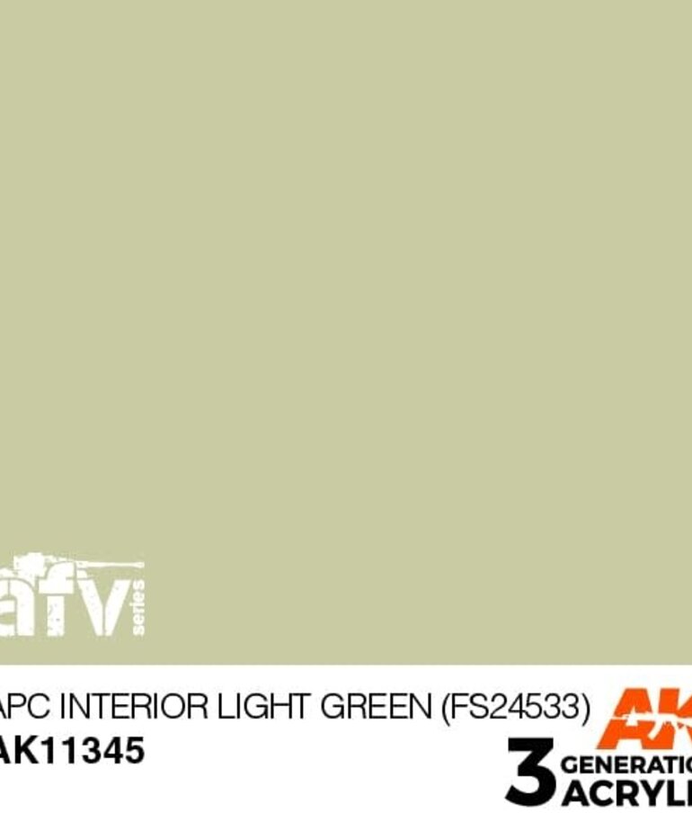 AK Interactive AK11345 3G AFV APC Interior Light Green (FS24533) 17ml