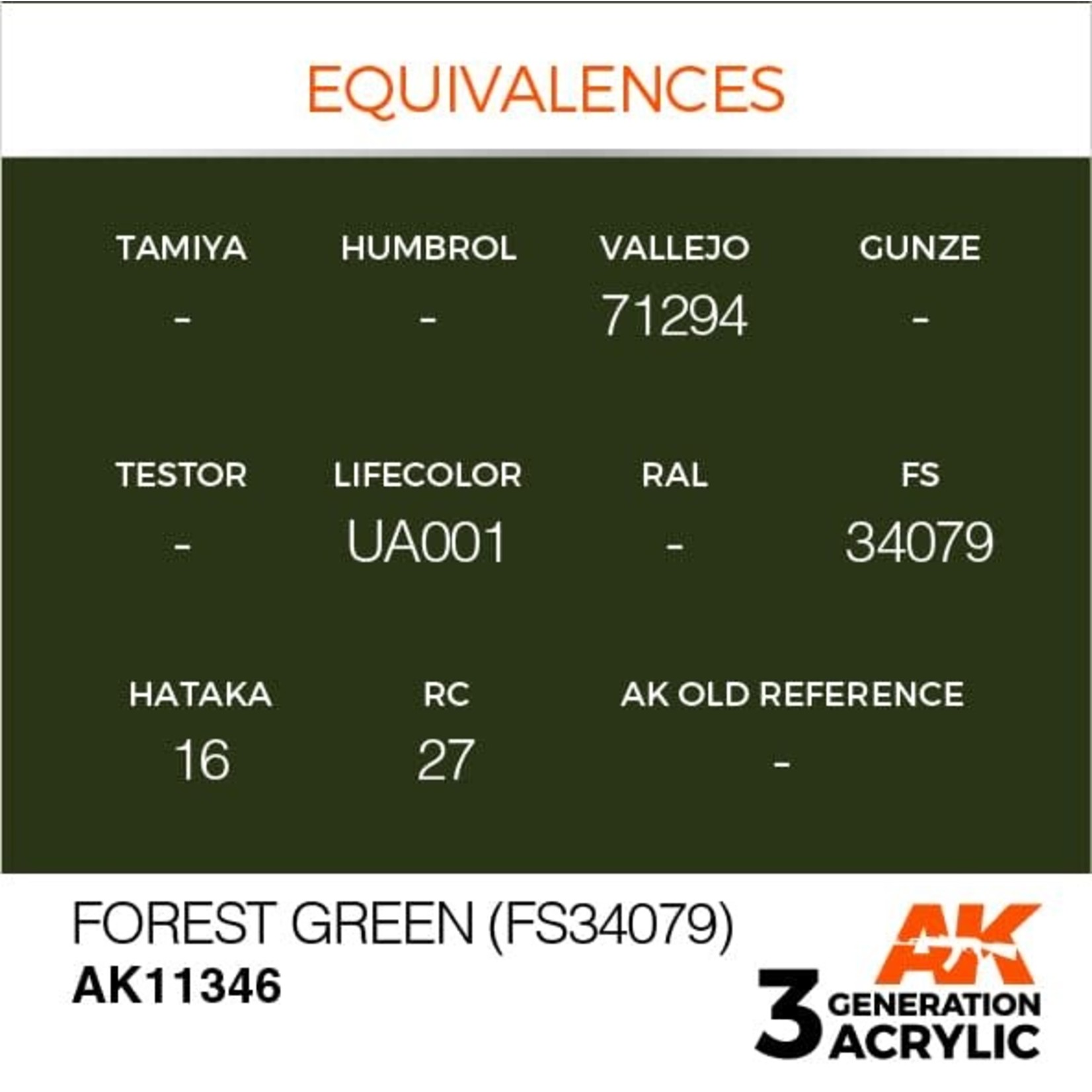 AK Interactive AK11346 3G AFV Forest Green (FS34079) 17ml