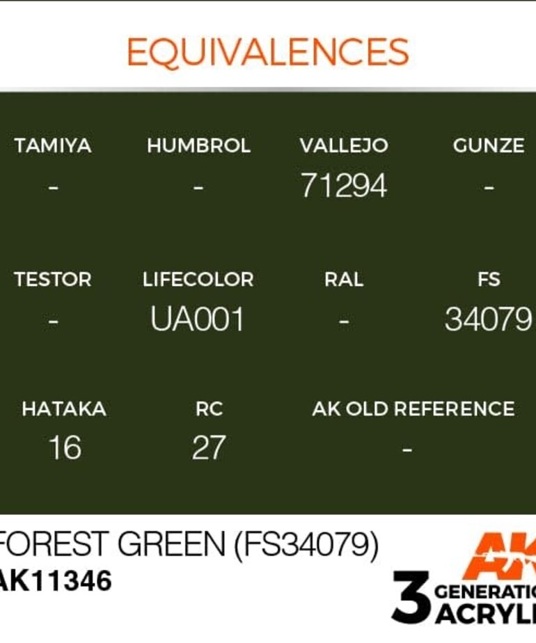 AK Interactive AK11346 3G AFV Forest Green (FS34079) 17ml