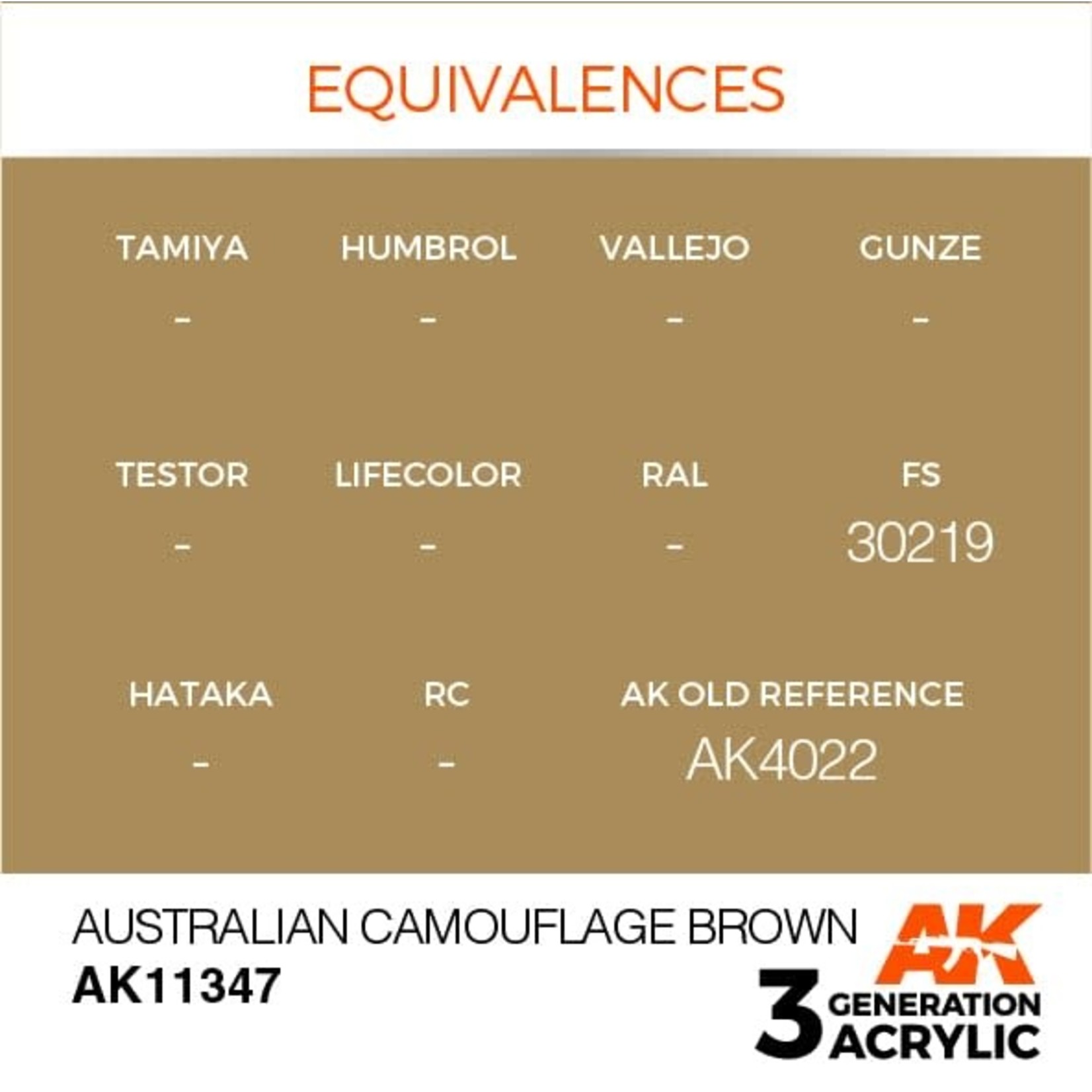 AK Interactive AK11347 3G AFV Australian Camouflage Brown 17ml