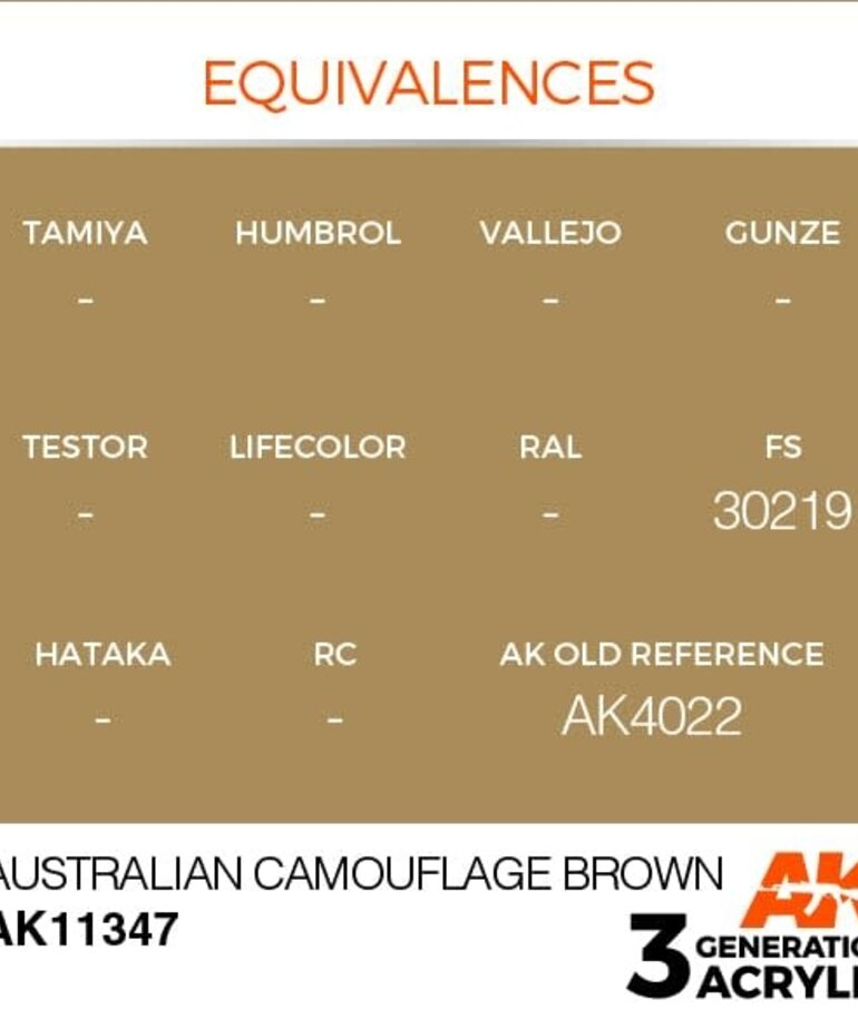 AK Interactive AK11347 3G AFV Australian Camouflage Brown 17ml