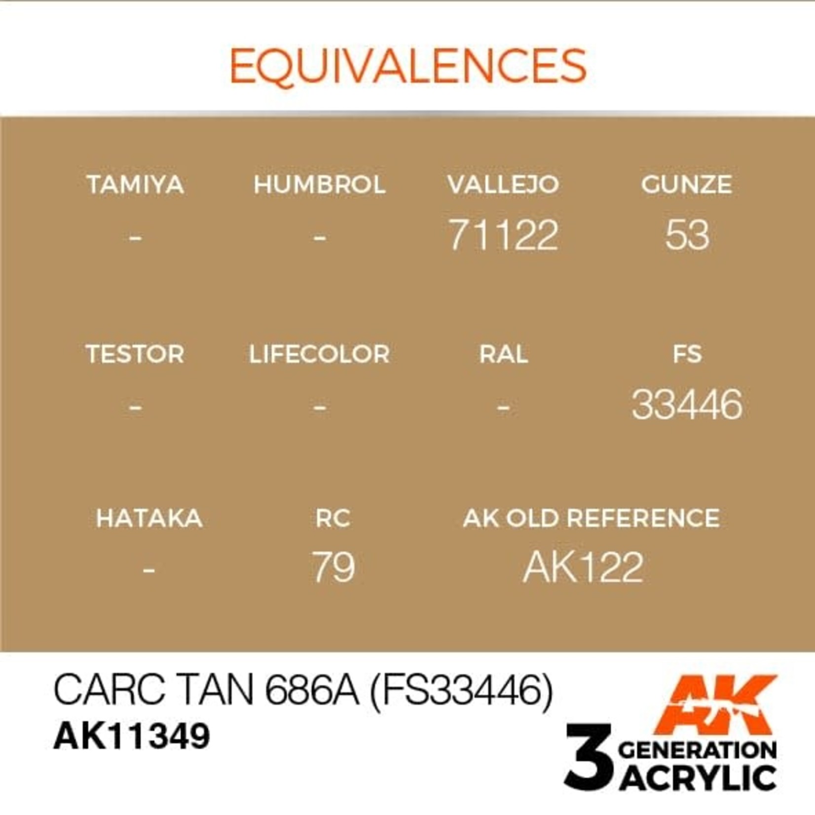AK Interactive AK11349 3G AFV CARC Tan 686A (FS33446) 17ml