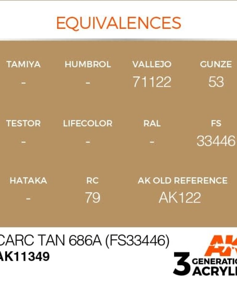 AK Interactive AK11349 3G AFV CARC Tan 686A (FS33446) 17ml