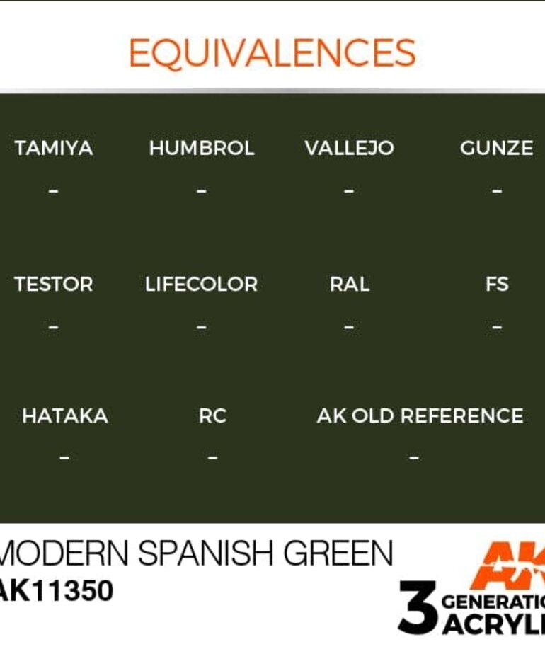 AK Interactive AK11350 3G AFV Modern Spanish Green 17ml