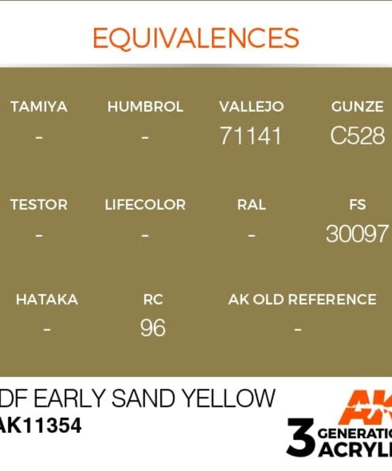 AK Interactive AK11354 3G AFV IDF Early Sand Yellow 17ml