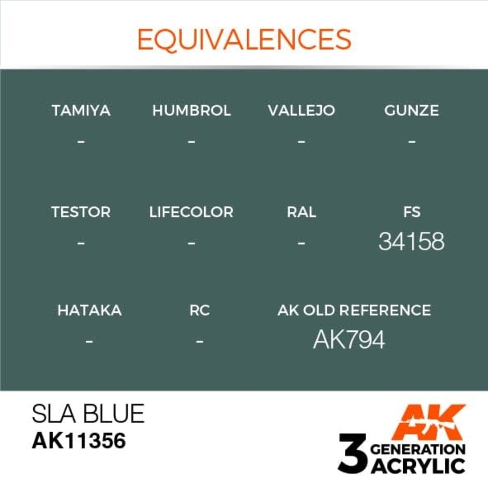 AK Interactive AK11356 3G AFV SLA Blue 17ml
