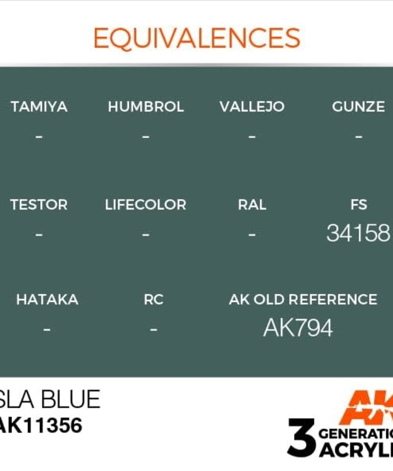 AK Interactive AK11356 3G AFV SLA Blue 17ml
