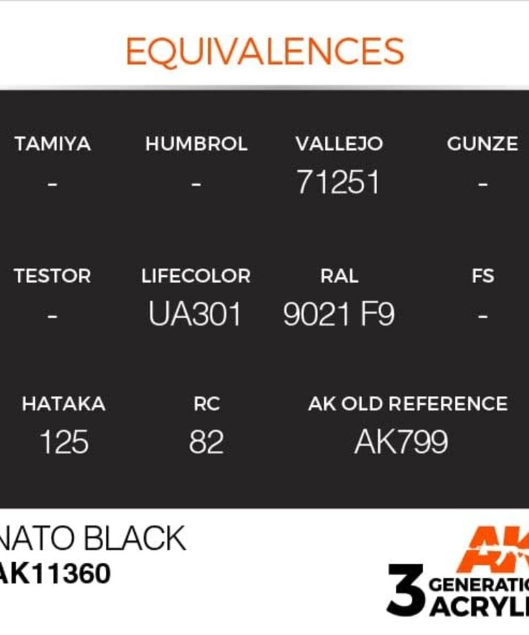 AK Interactive AK11360 3G AFV NATO Black 17ml