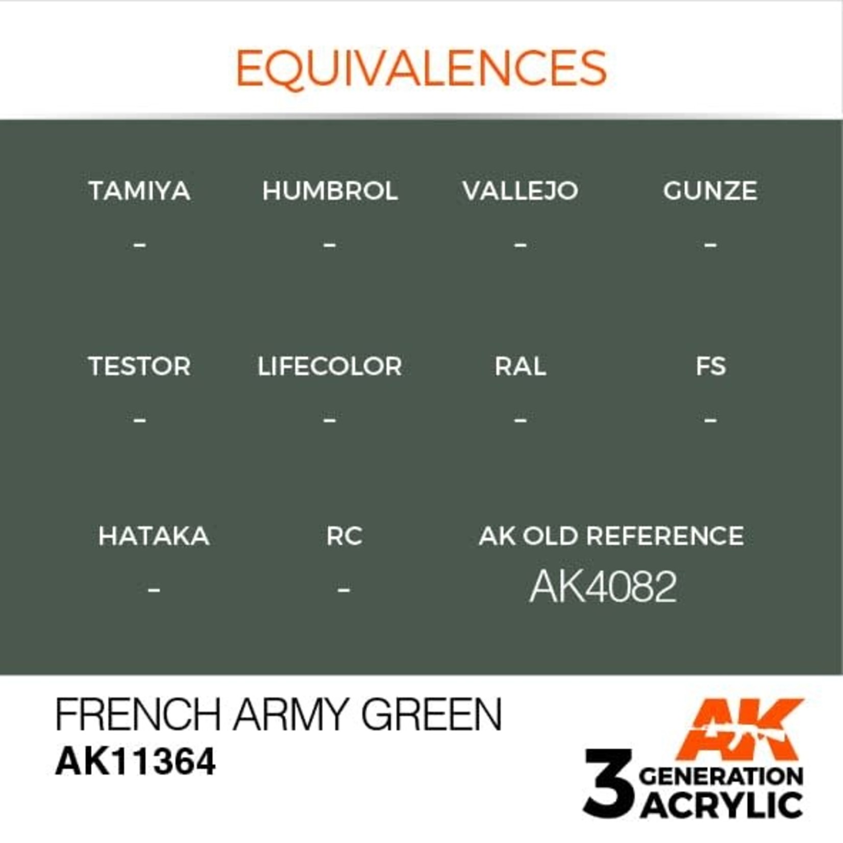 AK Interactive AK11364 3G AFV French Army Green 17ml