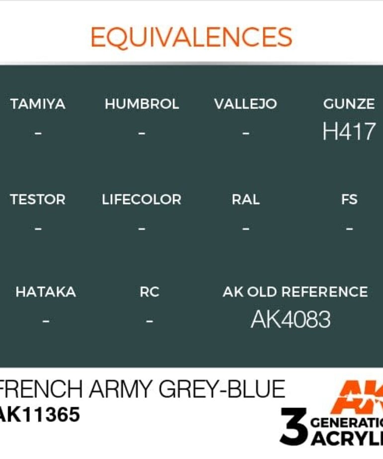 AK Interactive AK11365 3G AFV French Army Grey-Blue 17ml