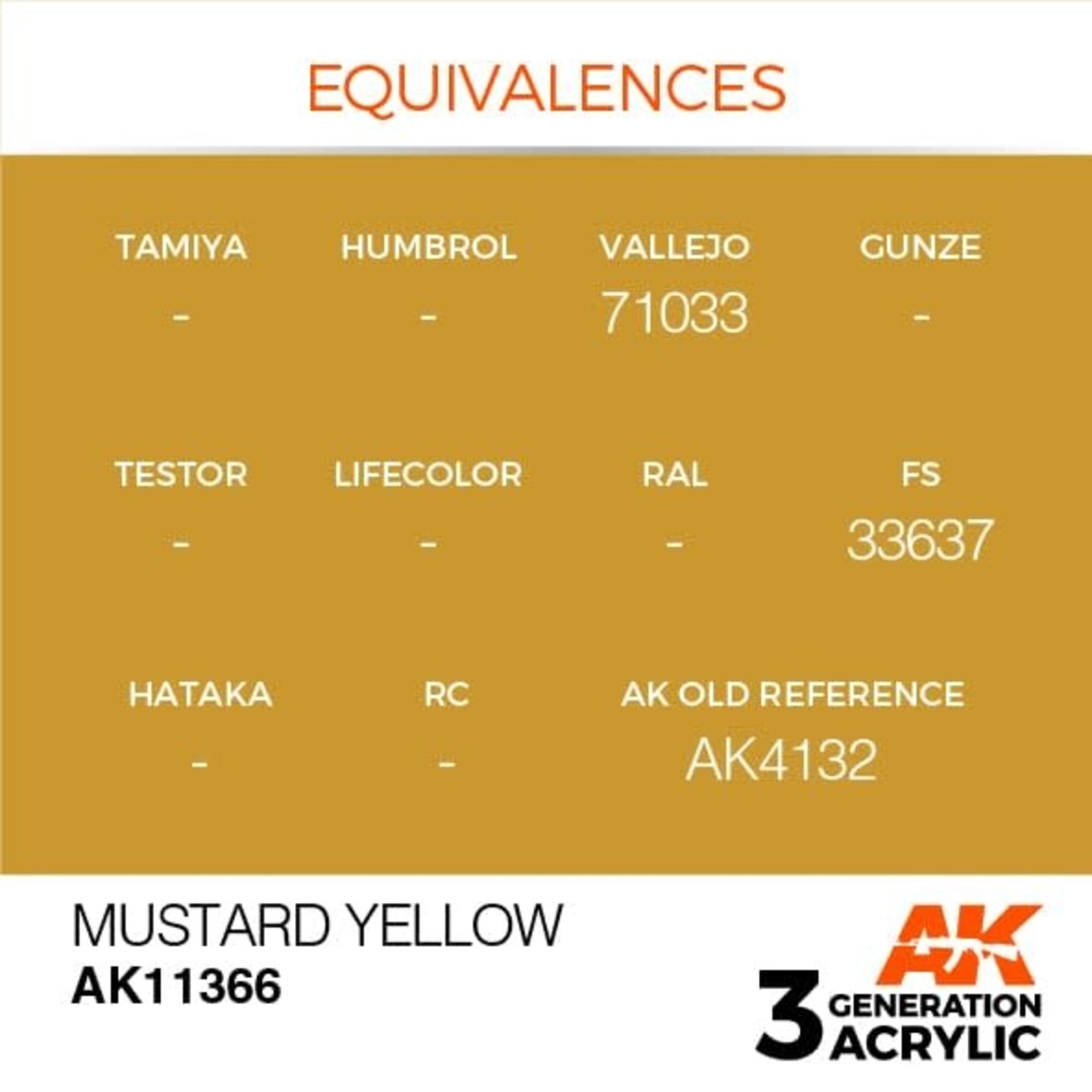AK Interactive AK11366 3G AFV Mustard Yellow 17ml