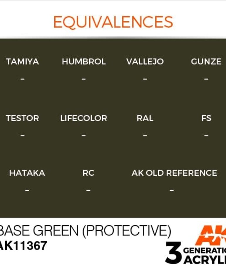 AK Interactive AK11367 3G AFV Base Green (Protective) 17ml