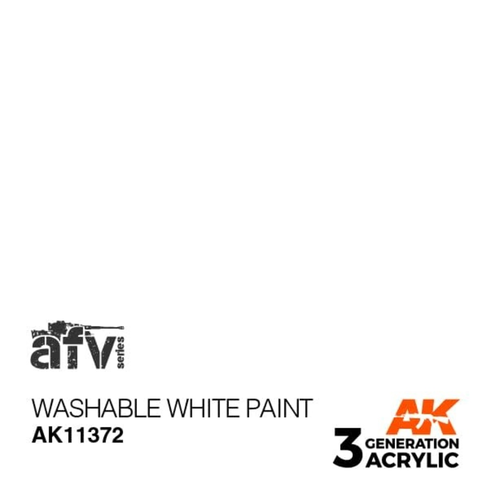 AK Interactive AK11372 3G AFV Washable White Paint 17ml