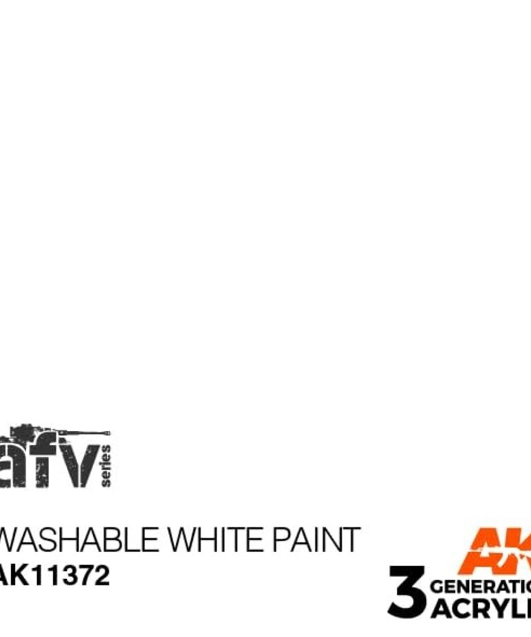 AK Interactive AK11372 3G AFV Washable White Paint 17ml