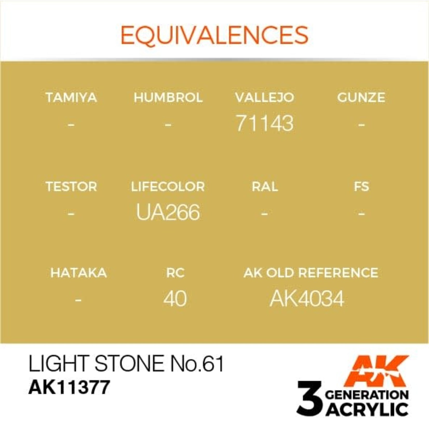 AK Interactive AK11377 3G AFV Light Stone No.61 17ml