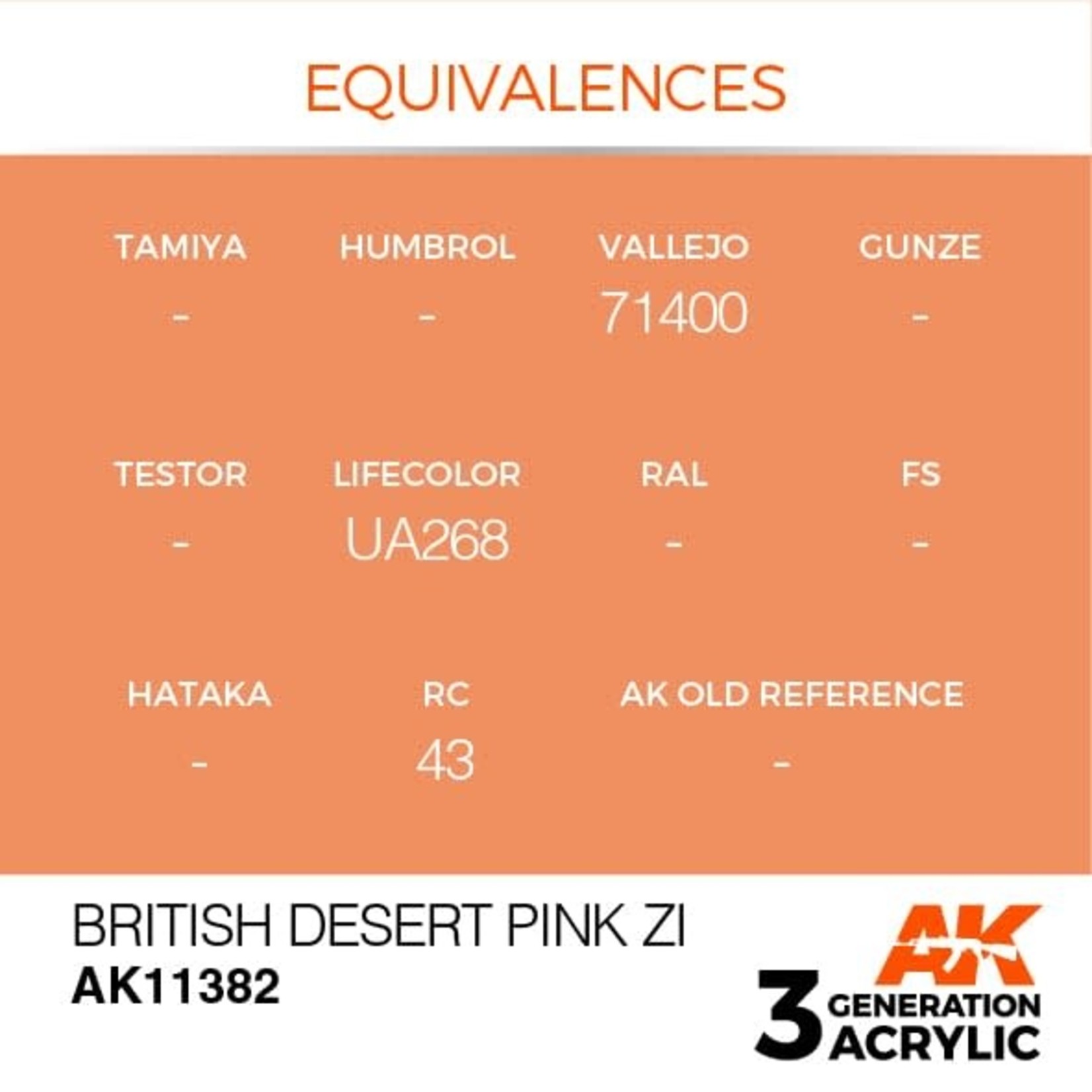 AK Interactive AK11382 3G AFV British Desert Pink ZI 17ml