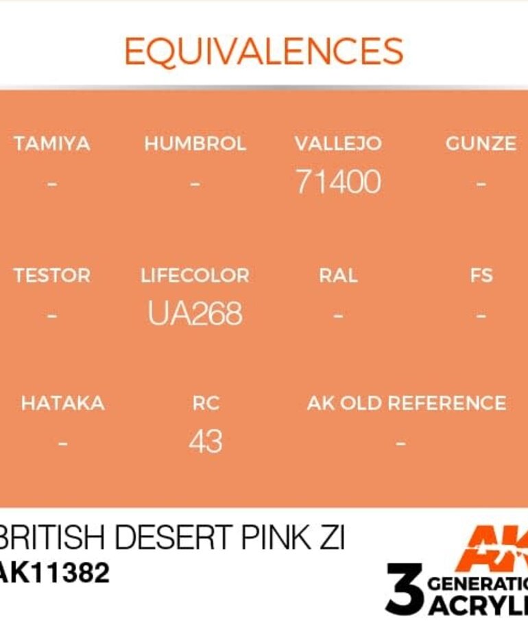 AK Interactive AK11382 3G AFV British Desert Pink ZI 17ml