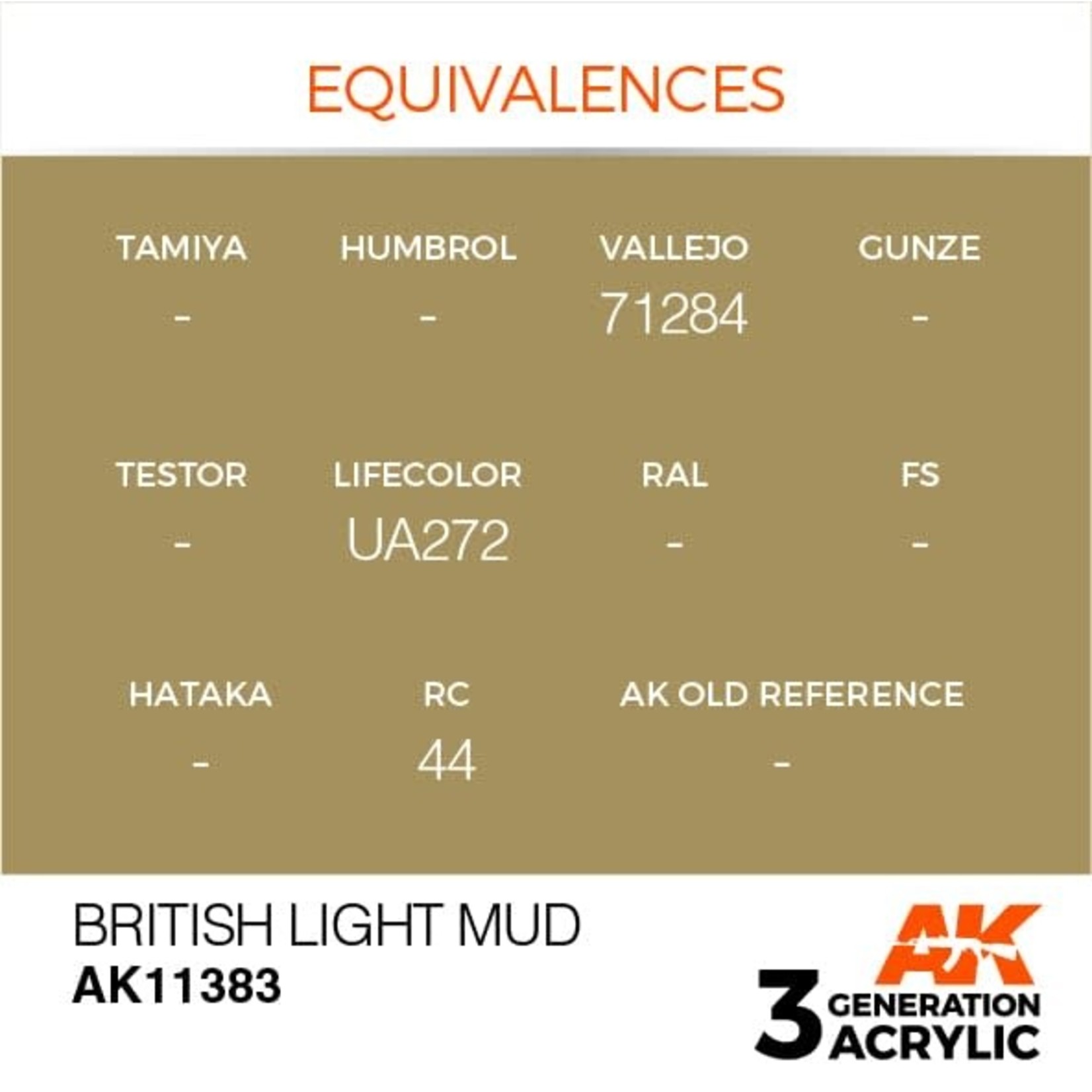 AK Interactive AK11383 3G AFV British Light Mud 17ml