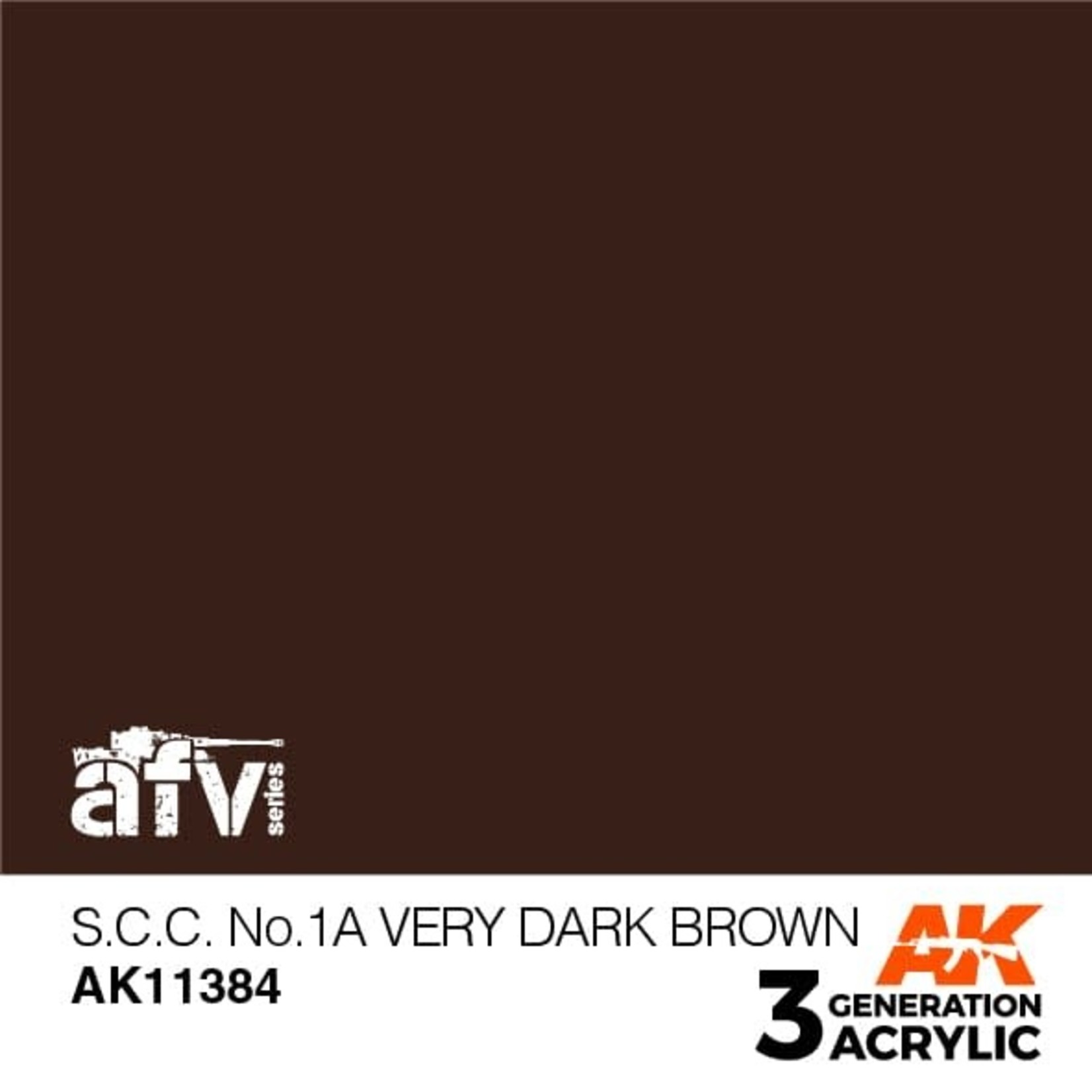 AK Interactive AK11384 3G AFV S.C.C. No.1A Very Dark Brown 17ml