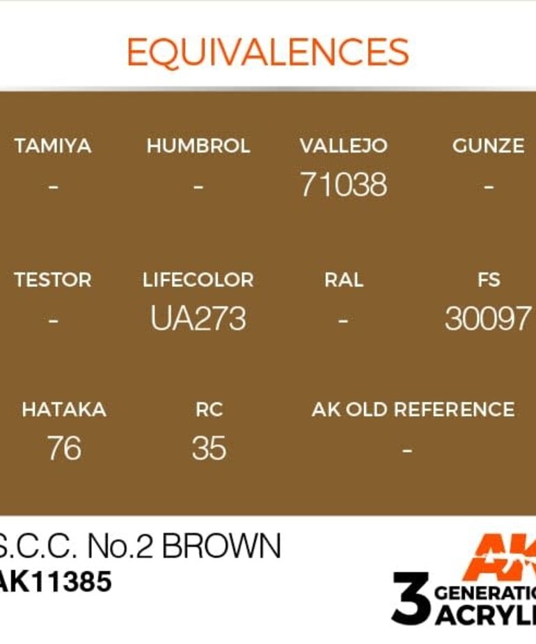 AK Interactive AK11385 3G AFV S.C.C. No.2 Brown 17ml