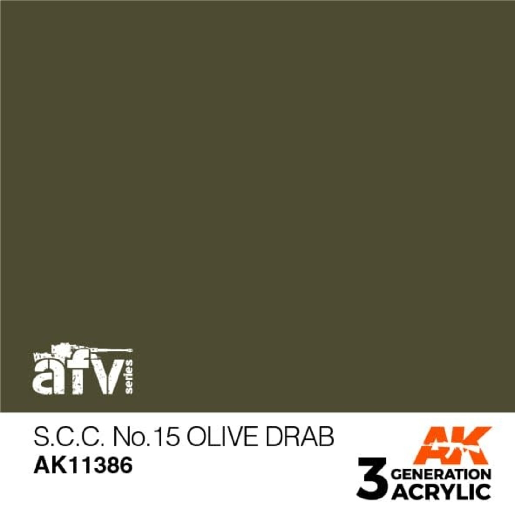 AK Interactive AK11386 3G AFV S.C.C. No.15 Olive Drab 17ml