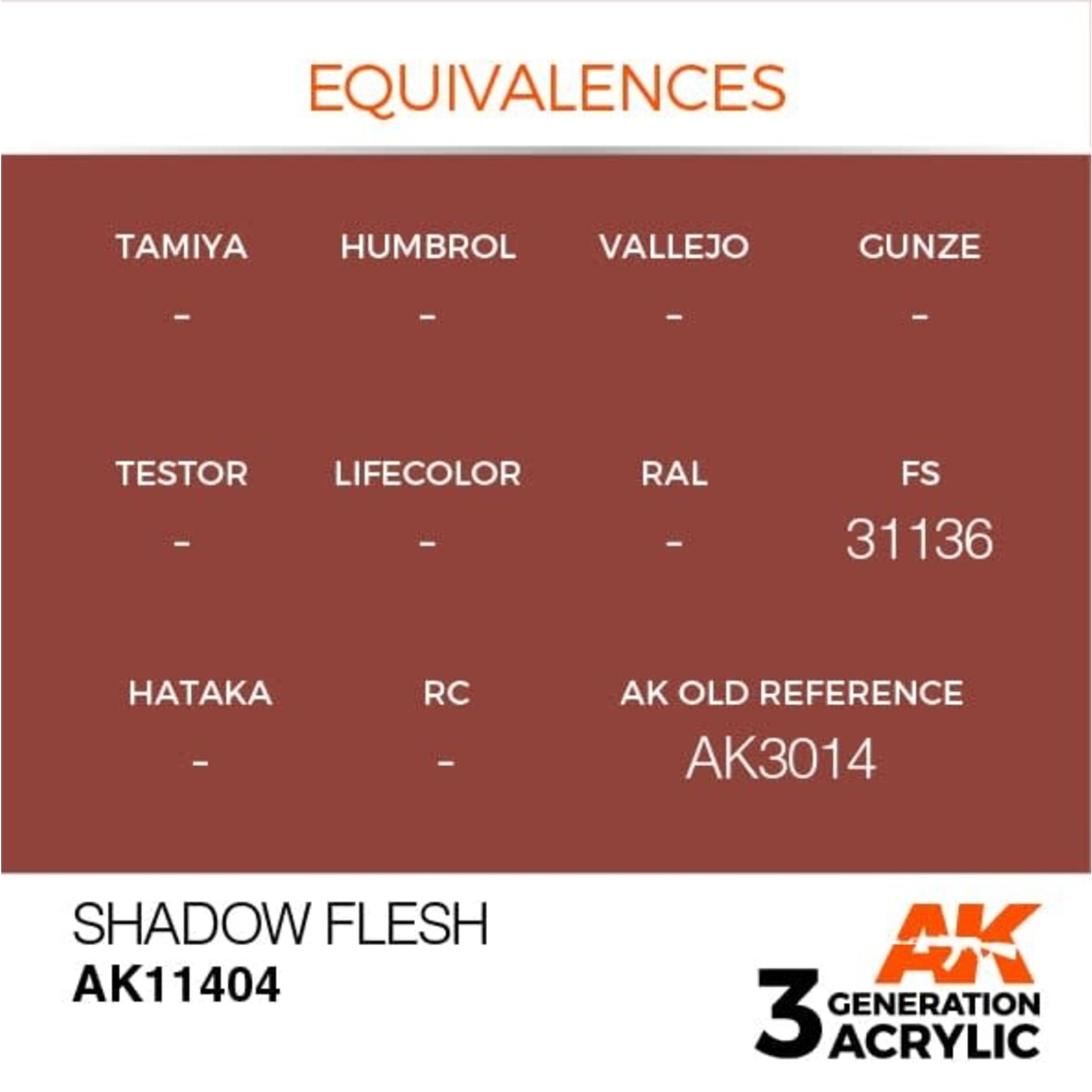 AK Interactive AK11404 3G Figure Shadow Flesh 17ml