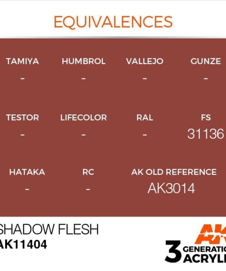 AK Interactive AK11404 3G Figure Shadow Flesh 17ml