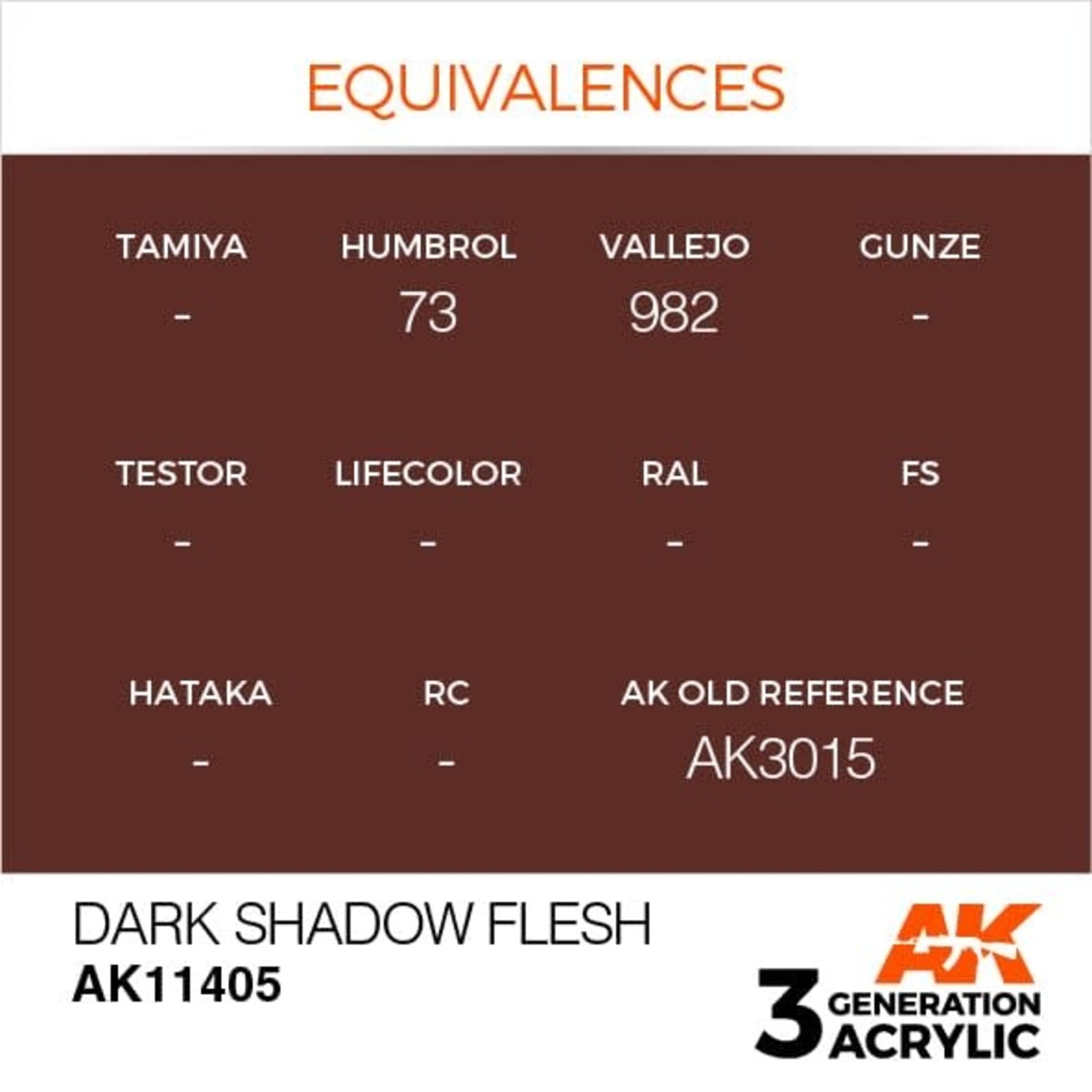 AK Interactive AK11405 3G Figure Dark Shadow Flesh 17ml
