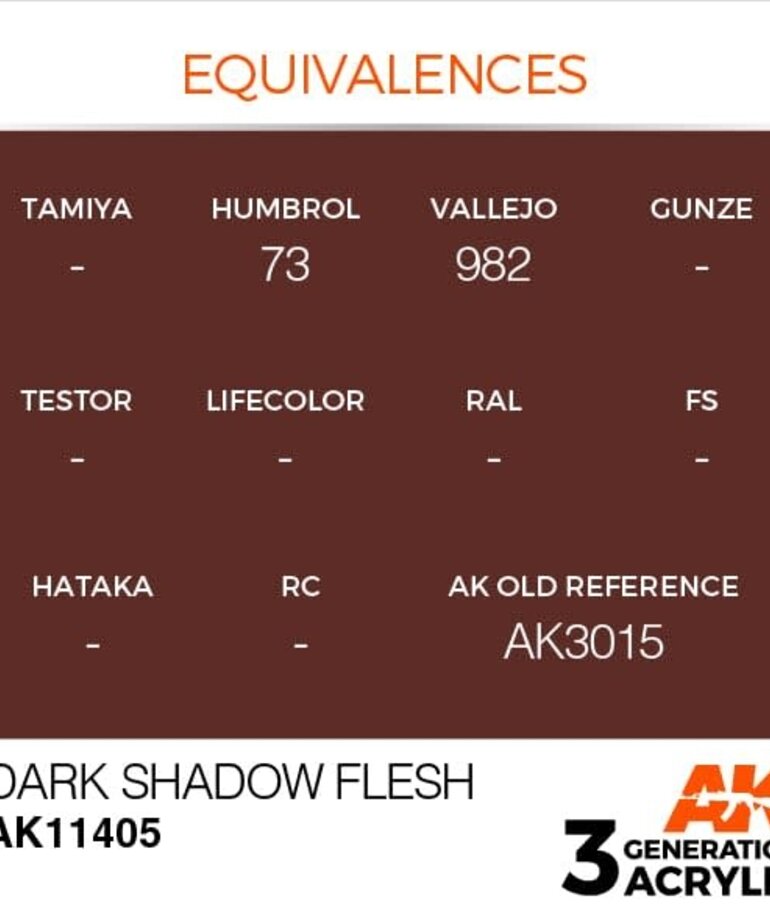 AK Interactive AK11405 3G Figure Dark Shadow Flesh 17ml