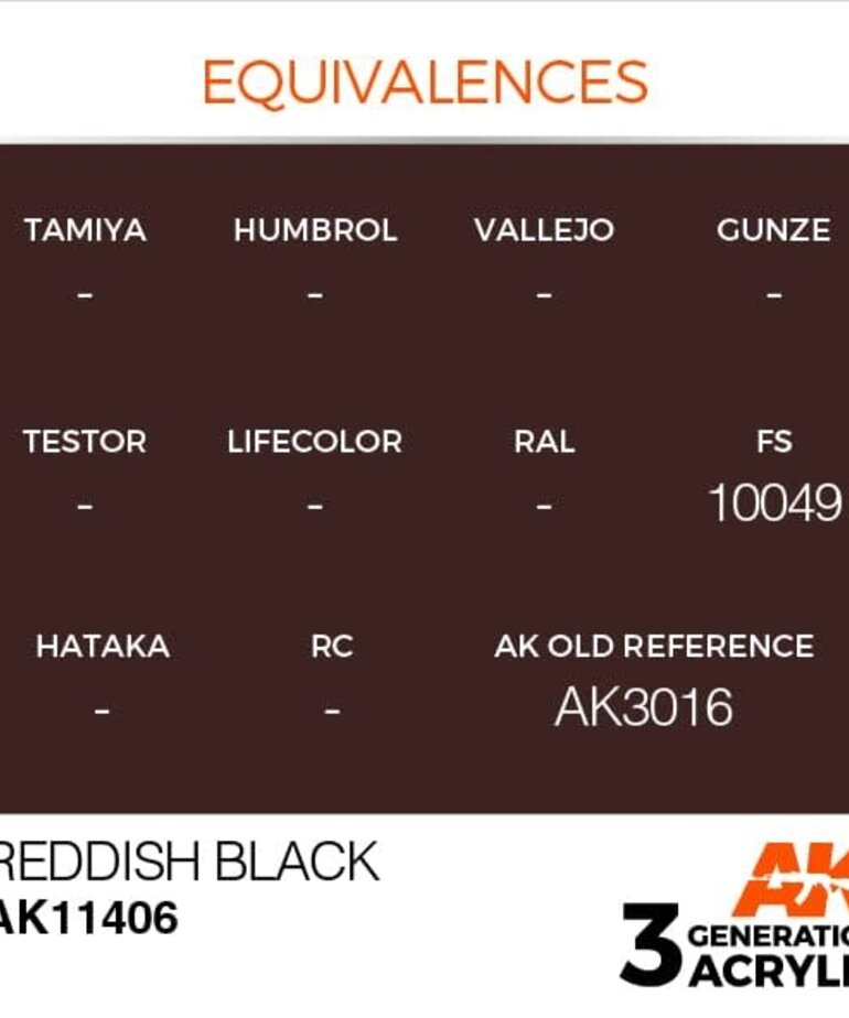 AK Interactive AK11406 3G Figure Reddish Black 17ml