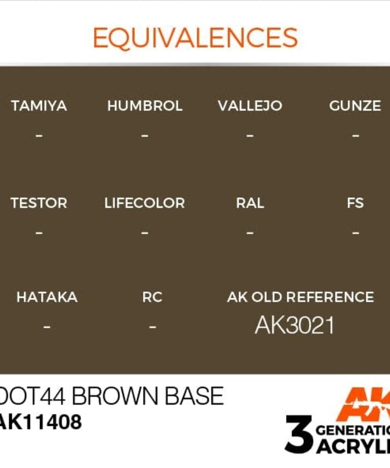 AK Interactive AK11408 3G Figure Dot44 Brown Base 17ml