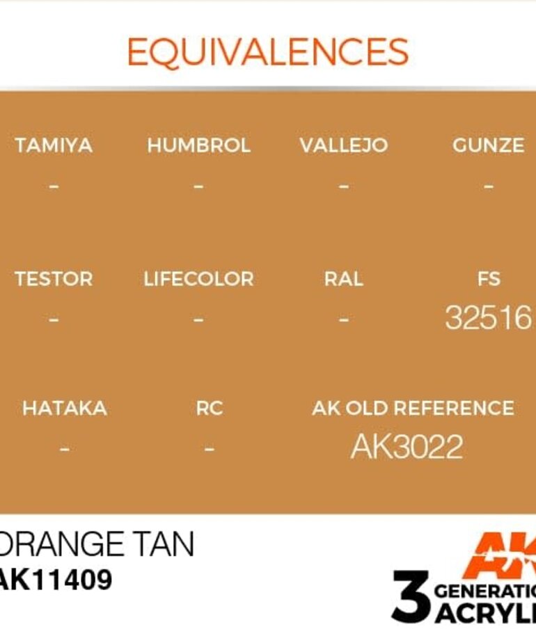 AK Interactive AK11409 3G Figure Orange Tan 17ml