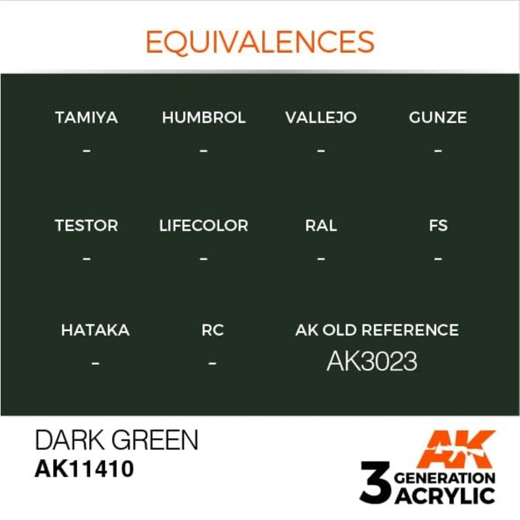 AK Interactive AK11410 3G Figure Dark Green 17ml
