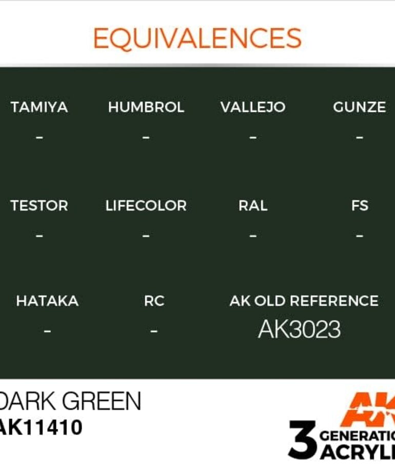AK Interactive AK11410 3G Figure Dark Green 17ml