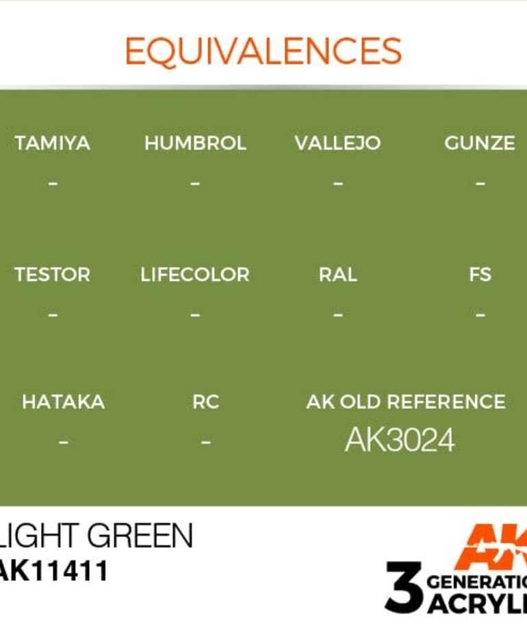 AK Interactive AK11411 3G Figure Light Green 17ml
