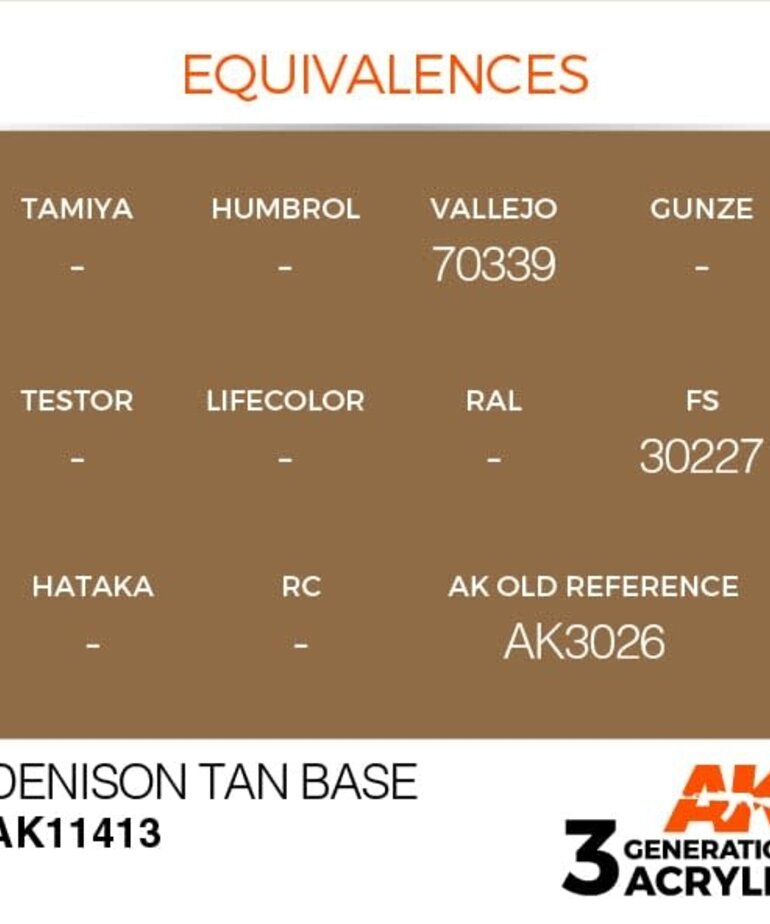 AK Interactive AK11413 3G Figure Denison Tan Base 17ml