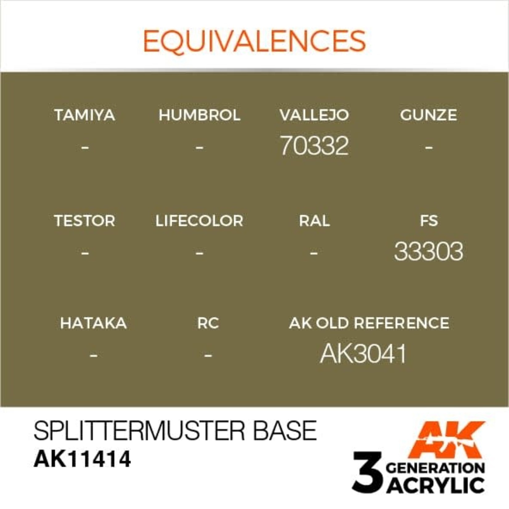 AK Interactive AK11414 3G Figure Splittermuster Base 17ml